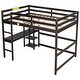 preview thumbnail 10 of 8, Multifunctional Full Size Wood Loft Kids Bed with Built-in Desk,Shelves,Safety Guardrails and Ladder