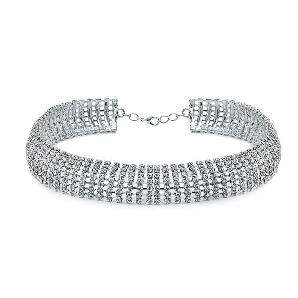 Silver Tone Glitz Sparkle Diamante Style 3 Row Choker//Necklace NEW!!
