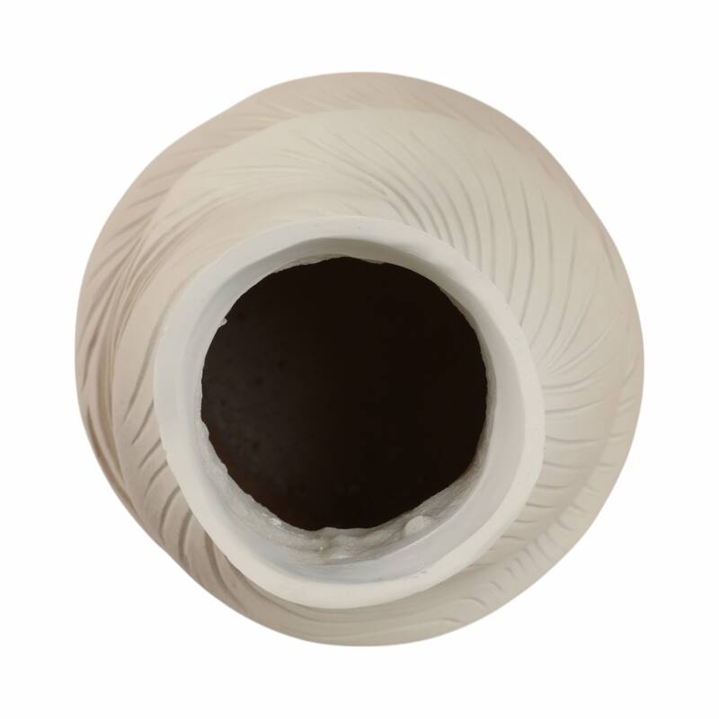 Resin Vase with Sculptural Textured Design and Curved Detailing