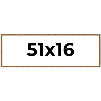 51x16 Frame Gold Solid Wood Picture Frame - Complete Modern Photo