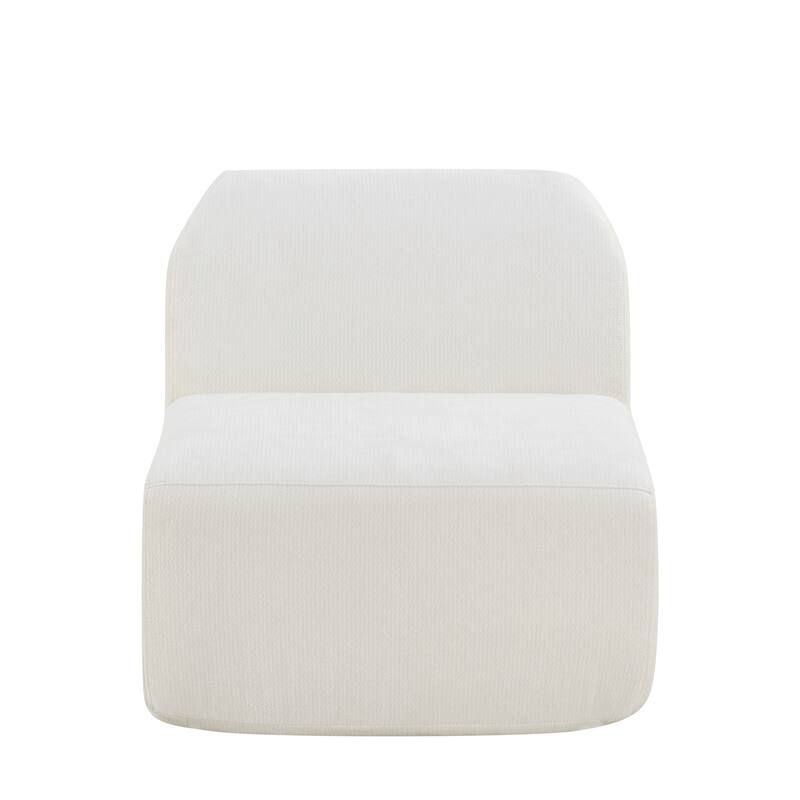 111" Modern Curved Sectional Sofa with Ottoman, 3-Piece Upholstered Deep Seat Sofa Set