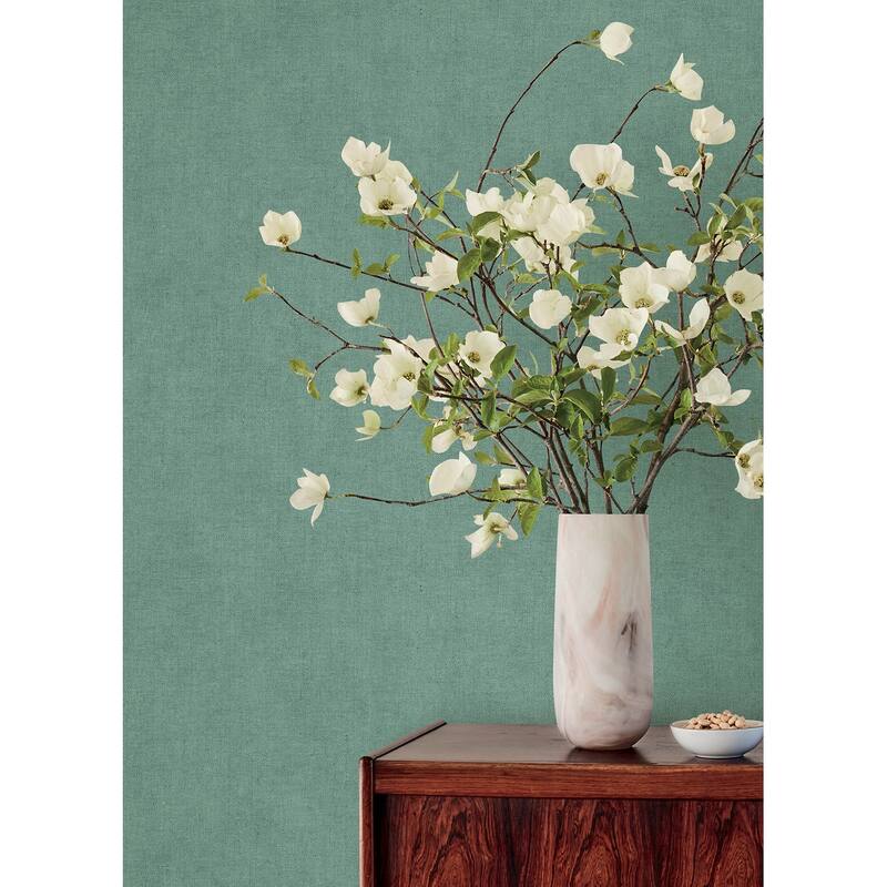 A-Street Prints Nuovo Light Blue Faux Linen Wallpaper