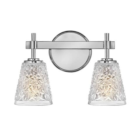 Hinkley Amabelle Collection Two Light Bathroom Vanity Fixture, Chrome