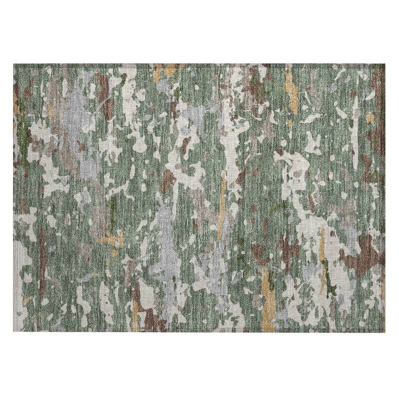 Machine Washable Indoor/ Outdoor Modern Calhan Chantille Rug