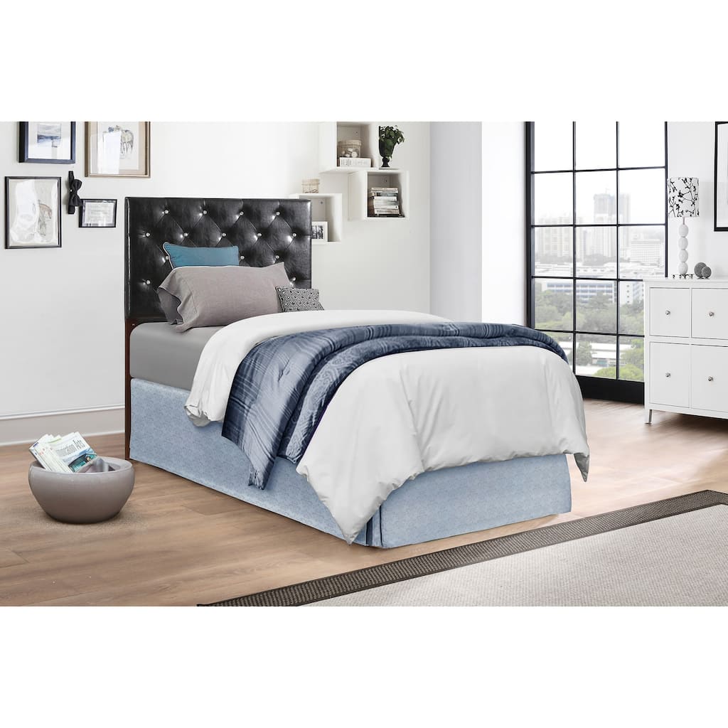 Black Upholstered Headboard Twin Size with Soft Padding and Sleek Modern Design for Bedroom Upgrade