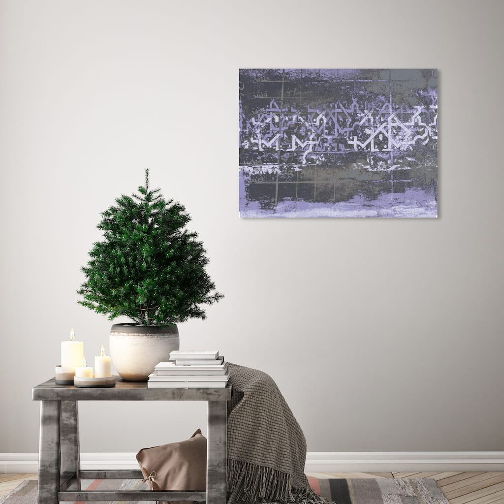 Wynwood Studio Canvas Abstract Numerica Violet Purple and Light Purple Modern & Contemporary Wall Art Canvas Print