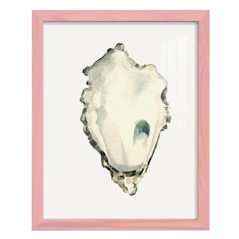 Neutral Oyster Study IV -Framed Print w/glass-Cherry Red