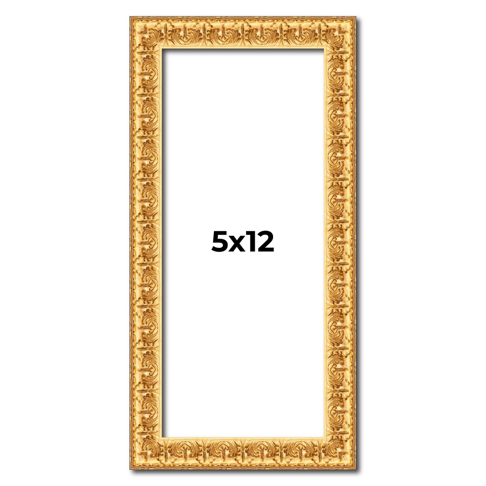 5x12 In Frame Gold Real Wood Picture Frame Width 1 inches | Interior