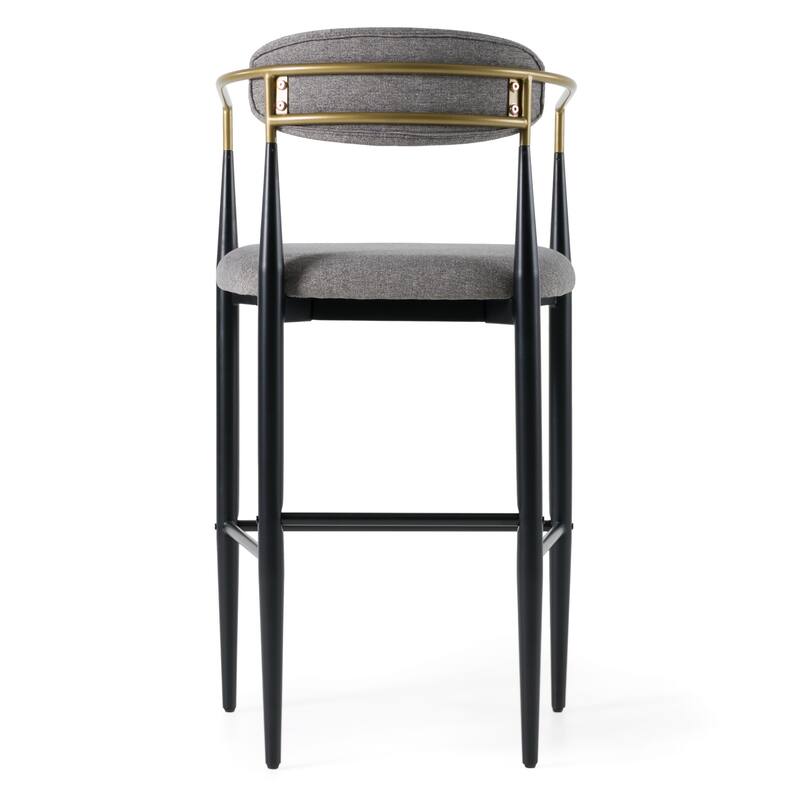 Modrest Buchtel Mid-Century Modern Medium Grey, Gold Arm & Black Bar Chair