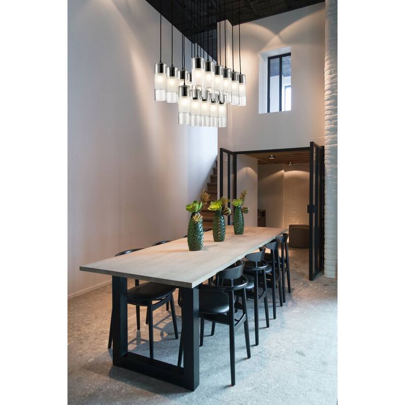 Alton 17 Light Linear Chandelier in Matte Black - Matte Black