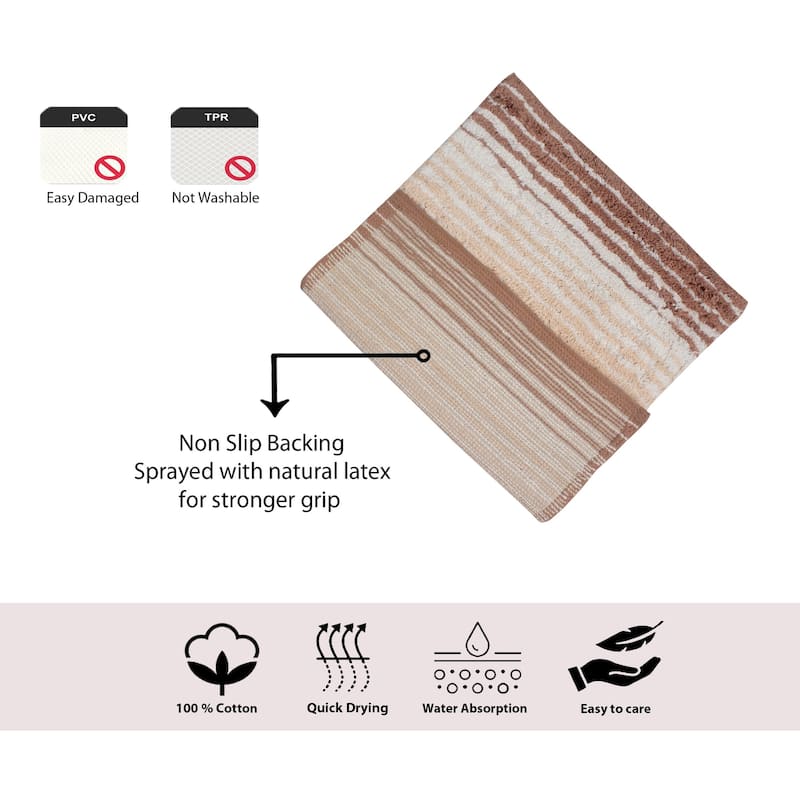 Gradiation Collection Absorbent Cotton Machine Washable Bath Rug