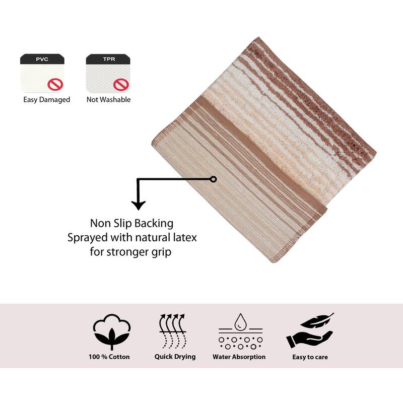 Gradiation Collection Absorbent Cotton Machine Washable Runner Rug