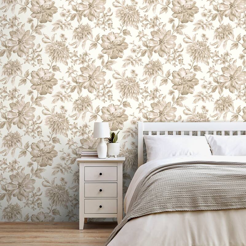 Fine Decor Gabriela Neutral Floral Wallpaper