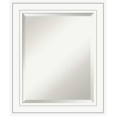 Beveled Wood Bathroom Wall Mirror - Craftsman White Frame