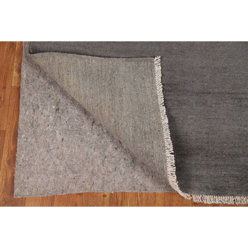 Gray Gabbeh Modern Foyer Rug Hand-Knotted Wool Carpet - 3'5"x 4'11"
