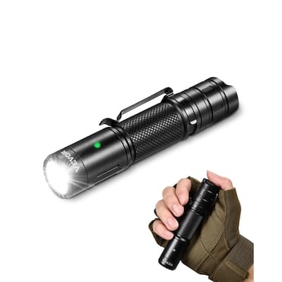 Rechargeable LED Flashlight 1200 Lumens with 6 Modes IP66 Waterproof - 1.2 × 1.0 × 4.8 in