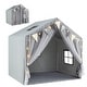 preview thumbnail 2 of 6, Grey Large Toddler Playhouse Tent with Door Curtains Windows and Star String Light - 57.5" x 38" x 52.5"