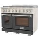 preview thumbnail 35 of 63, Professional 48 in. 6.7 cu. ft. Double Oven Natural Gas Range with 25K Power Burner, Convection Oven in Stainless Steel