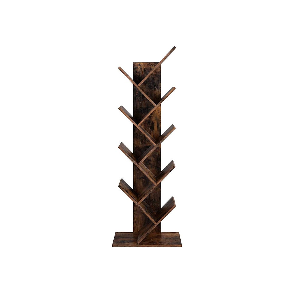 Tree-Shaped Bookcase with Particleboard Shelves Perfect for Corners and Small Area