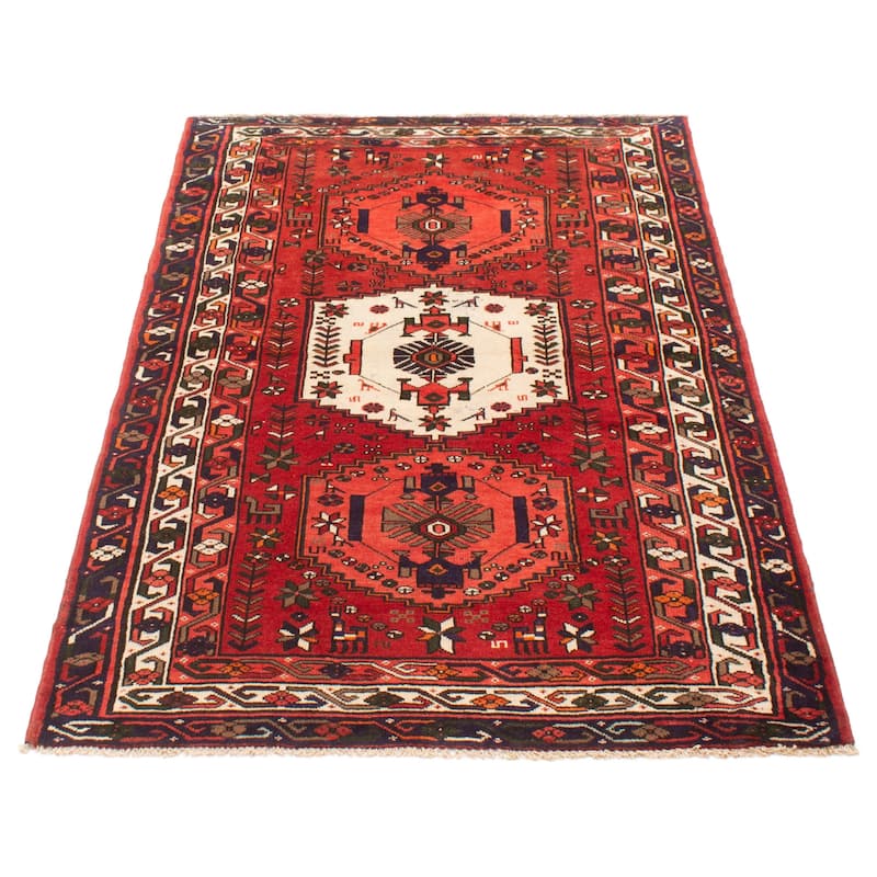 ECARPETGALLERY Hand-knotted Andelz Red Wool Rug - 4'4 x 6'5