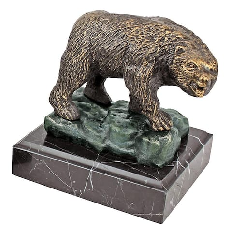 Design Toscano The Bear of Wall Street Cast Iron Statue, Bronze
