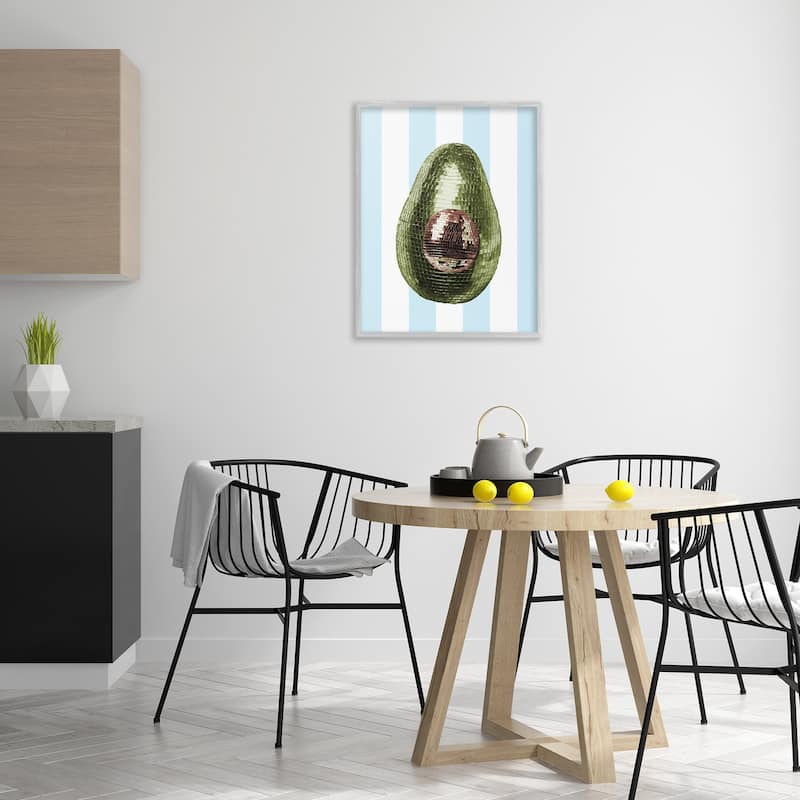 Stupell Disco Avocado on Blue Framed Giclee Art Design By Lil' Rue
