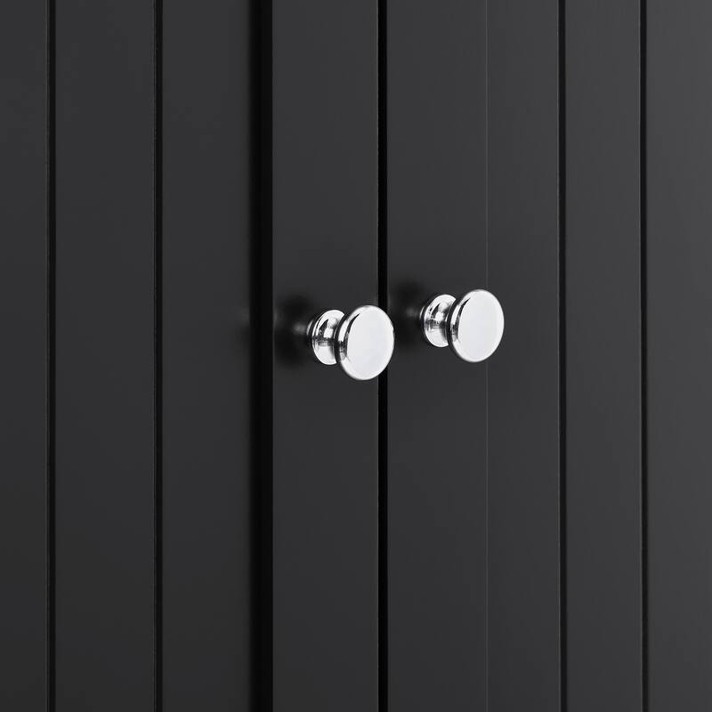 Roomfitters Corner Storage Cabinet with Doors and Open Shelf, Free Standing Sideboard Cabinet for Bathroom, Kitchen, or Entryway