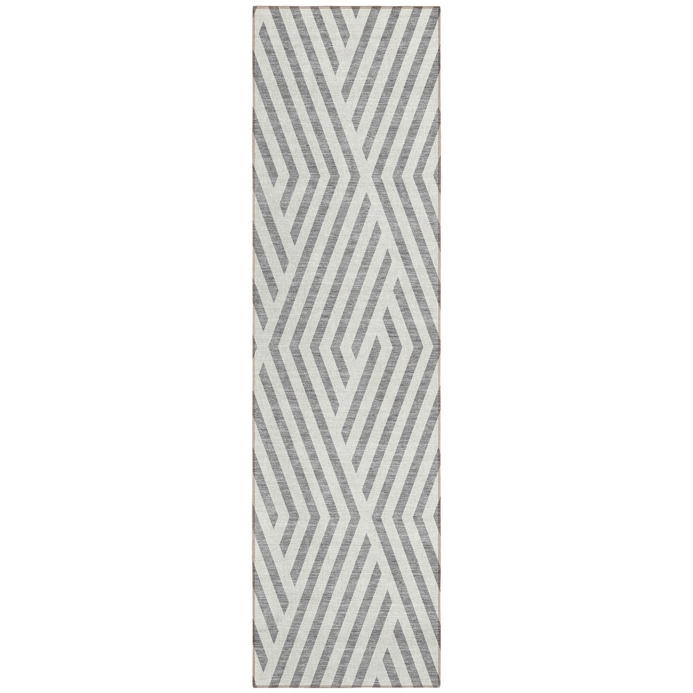 Alnaz Sleek Geometric Weather Resistant Blended Style Outdoor Rug