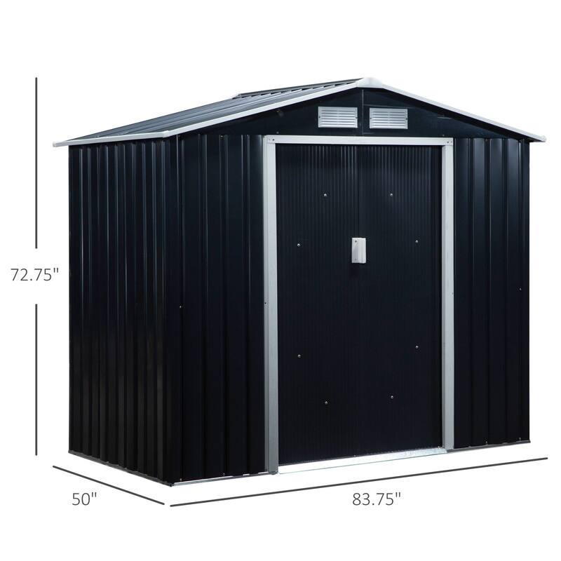 Outsunny Metal Outdoor Shed Organizer & Garden Storage
