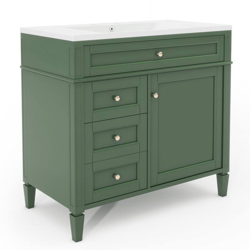 36"Wall Mounted Bathroom Vanity with Resin Sink