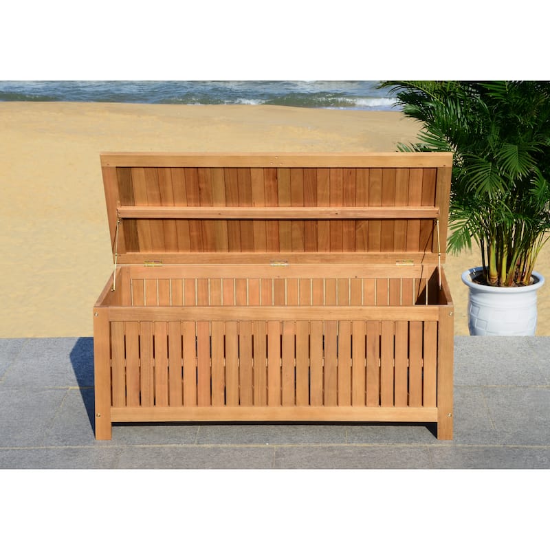SAFAVIEH Outdoor Priscila Cushion Storage Box - Natural - 48Wx20Dx19H