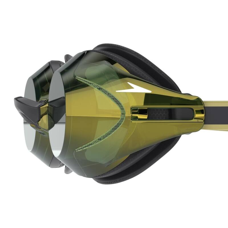 Vanquisher 3.0 Mirrored Swimming Googles, Black/Emerald/Gold Mirror