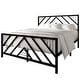 preview thumbnail 2 of 19, CraftPorch Classic Geometric Slat Metal Platform Bed