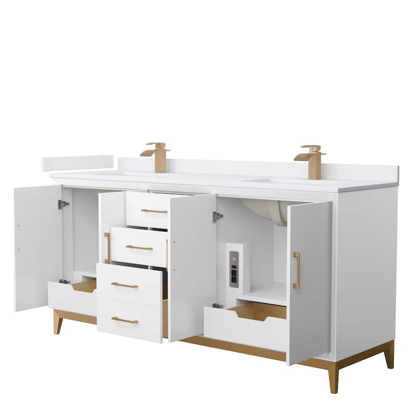 Amici Double Bathroom Vanity Set, Cultured Marble Top