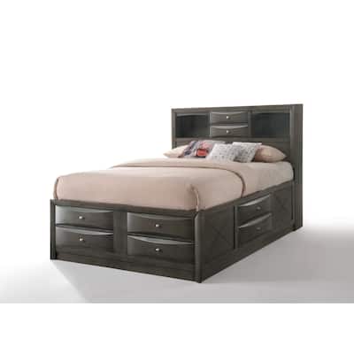 Gray Oak Full Bed with storage