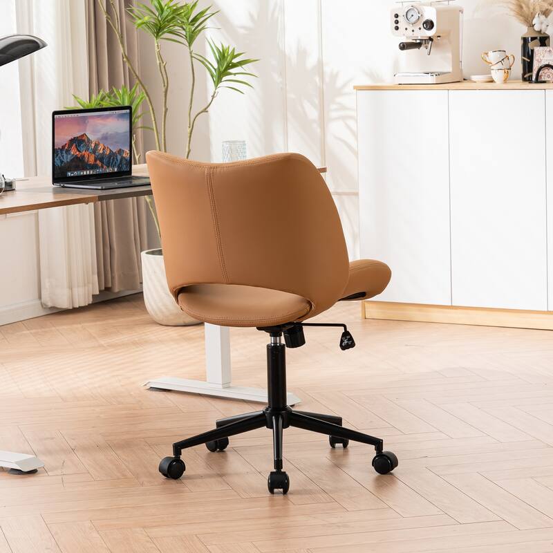 Swivel Armless Ergonomic Office Chair with Wheels