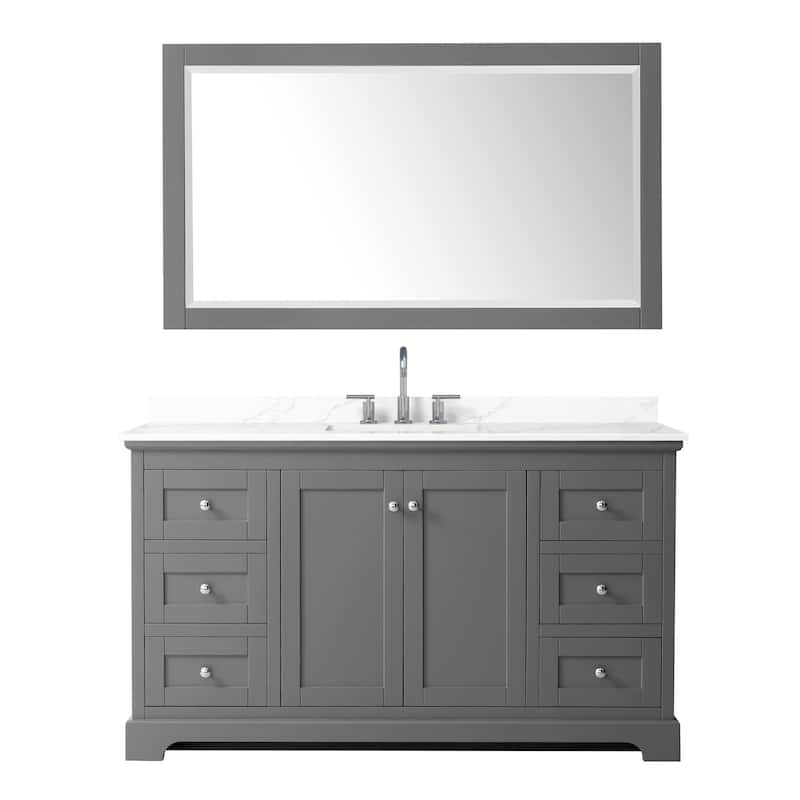 Wyndham Collection WCV232360S-QTZ-US3M58 Avery 60" Free Standing