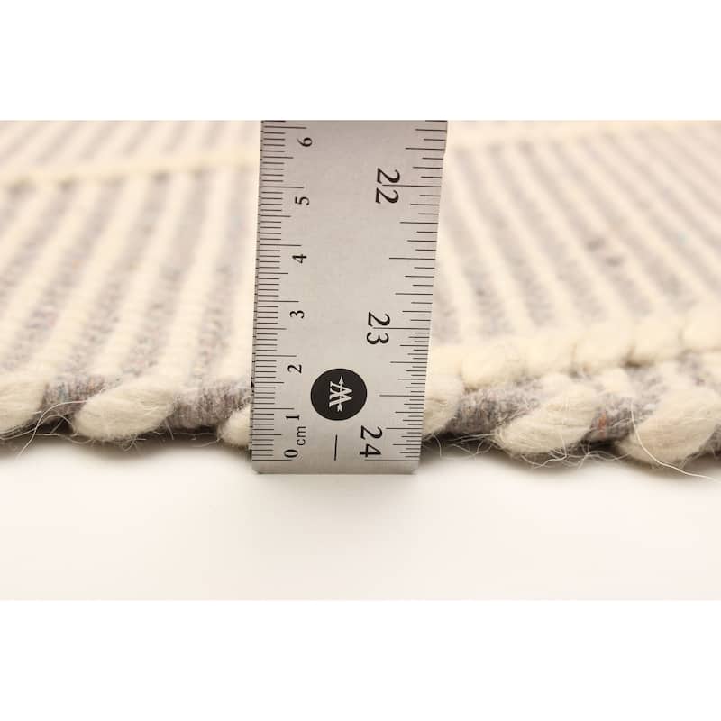 ECARPETGALLERY Braid weave Sienna Cream Wool Rug - 5'0 x 8'0