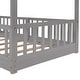 preview thumbnail 18 of 25, Twin over Twin Wood Bunk Bed with Convertible Ladder and Slide