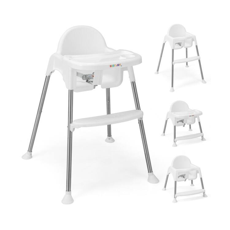 4-in-1 Convertible Baby High Chair with Removable Double Tray - 26" x 23.5" x 33.5" (L x W x H)