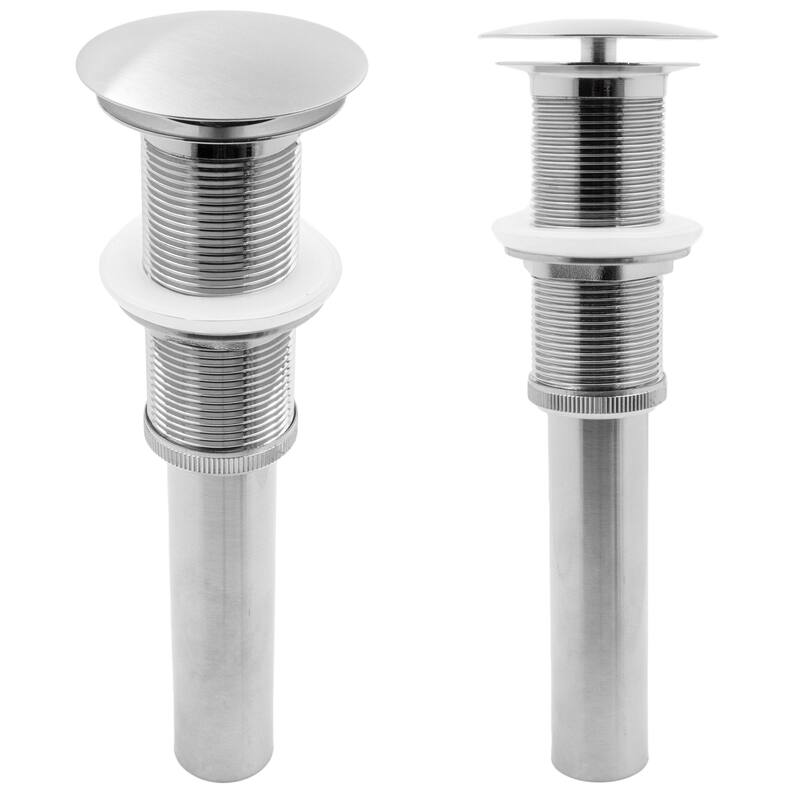Novatto UPD-BN Umbrella Drain Less Overflow in Brushed Nickel - Silver
