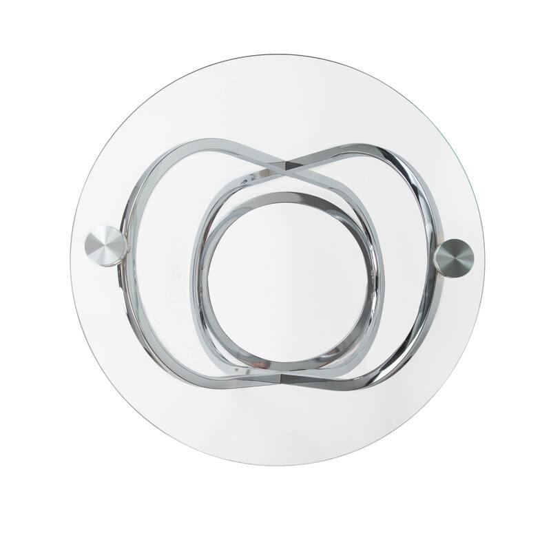 Danya B Galaxy Tempered Glass Round End Table