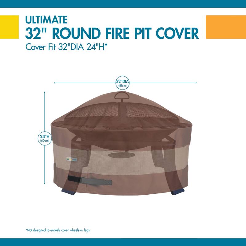 Duck Covers Ultimate Round Fire Pit up to 68in DIA - 32"D x 24"H