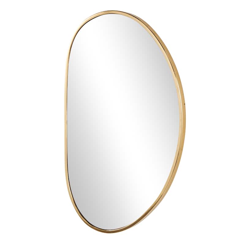 Metal Oval Wall Mirror - Gold - Roche River Decor