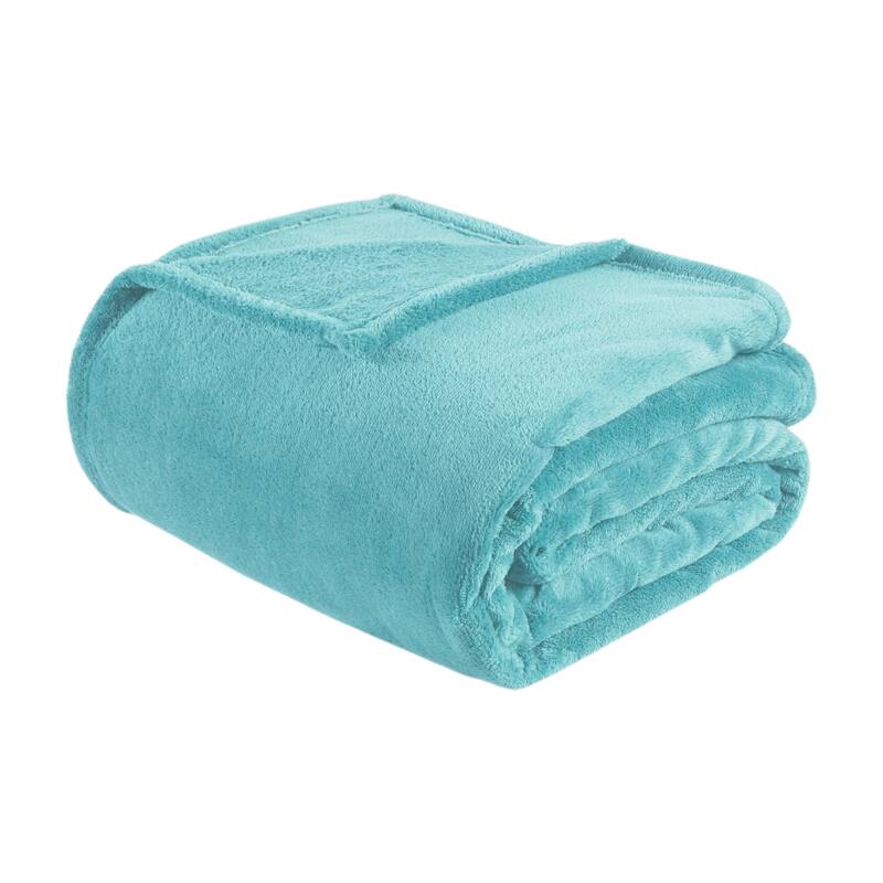 Intelligent Design Microlight Plush Oversized Blanket - Twin - Twin XL - Aqua