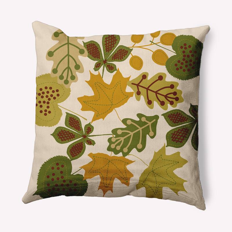 Fall Leaves Indoor/Outdoor Throw Pillow - 20" x 20" - Autumn Gold