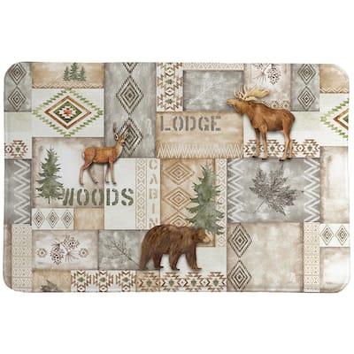 Laural Home Trail Ridge Gray Memory Foam Rug 21x34