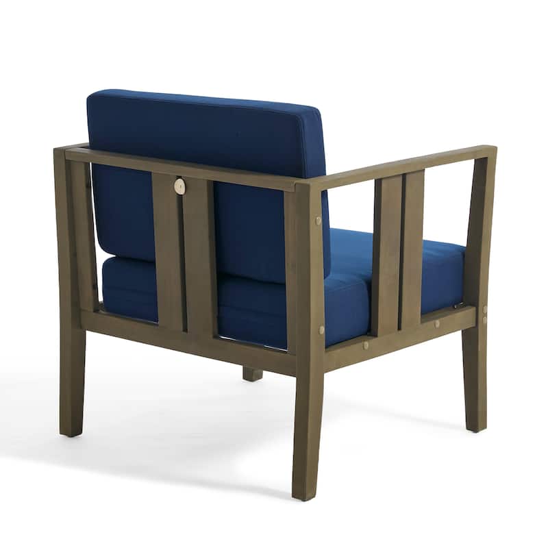 Uixe 3-piece Teak Solid Wood Outdoor Arm Chairs with Side Table Set