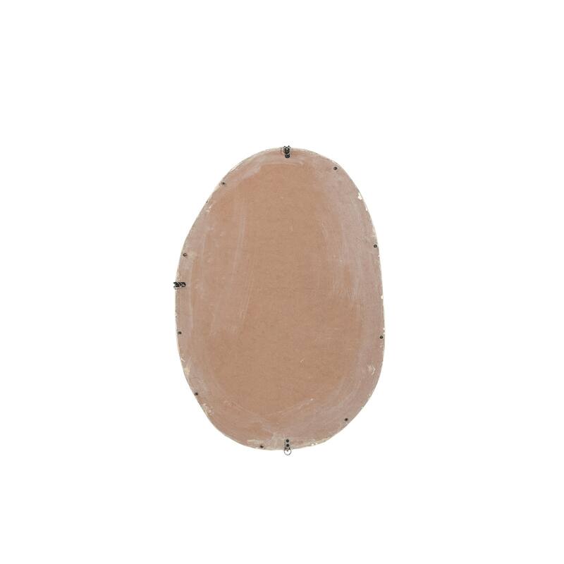 Paper Mache Off-White Round Mirror