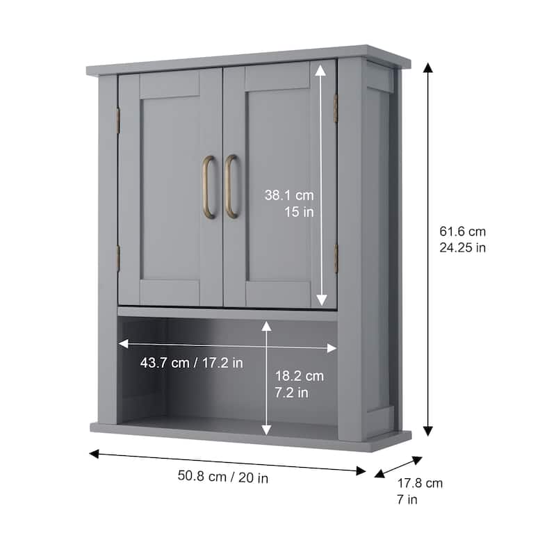 Teamson Home Mercer Wooden Two-Door Removable Wall Cabinet